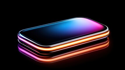 Aufkleber - Neon Smartphone Colorful Mobile Tech Background Glowing Phone