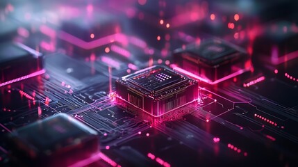 Poster - Secure Blockchain Validator Symbolizing Decentralized Exchange with Glowing Network Visuals Connecting Multiple Nodes