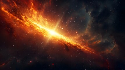 Wall Mural - Fiery Cosmic Nebula Stellar Explosion Space Dust