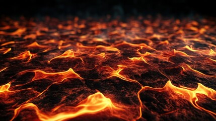 Poster - Fiery Lava Texture Hot Molten Rock Background