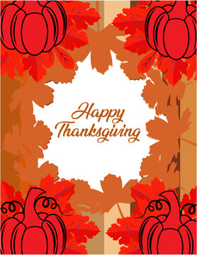 Thanksgiving Day Greeting card illustration for holidays.
