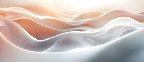 Poster - An abstract composition of flowing waves, showcasing delicate layers and soft colors that evoke a sense of tranquility and motion.