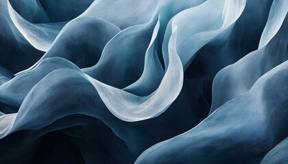 Poster - A captivating abstract background featuring flowing waves in shades of blue and white, offering a serene and elegant visual for creative projects.