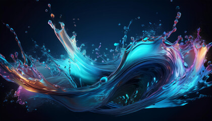 Poster - A water splash abstract art graphic for design.