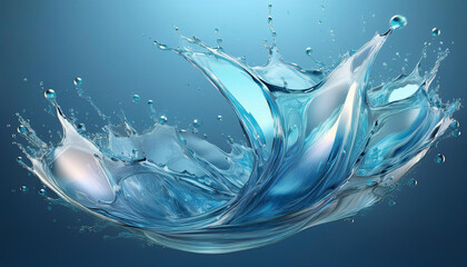 Poster - A water splash abstract art graphic for design.