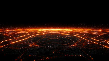 Poster - fiery orange glowing lines abstract background texture