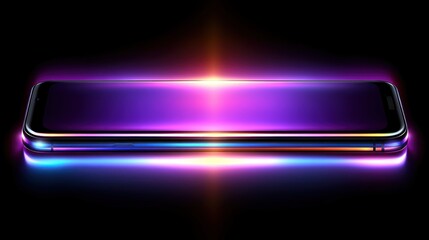Aufkleber - Futuristic Smartphone Display Neon Glow Mobile Technology