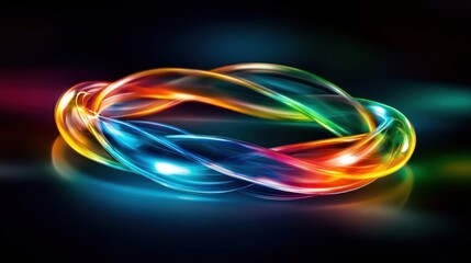 Fototapete - Abstract Rainbow Swirl Energy Light Flow Design Background