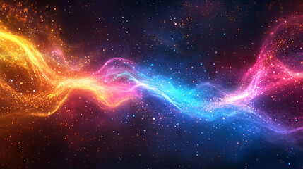 Poster - Ai generate vibrant abstract light flares and colorful streaks in a cosmic space environment for stunning visuals