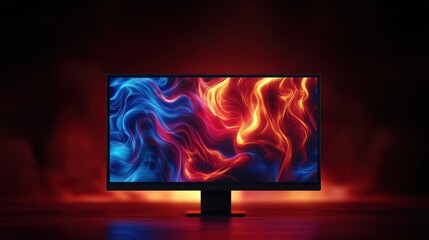 Poster - Vibrant Abstract Flames Desktop Monitor Display
