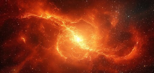Wall Mural - An enchanting space backdrop featuring beautiful orange tones. 