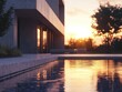 © Alexander Chaykin - Modern Residential Pool at Sunset