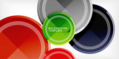 Poster - Minimal geometric abstract background. Circle triangle design