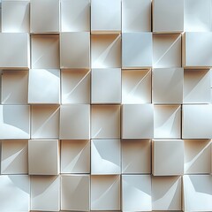 Poster - A white box arranged in a neat pattern under natural light.