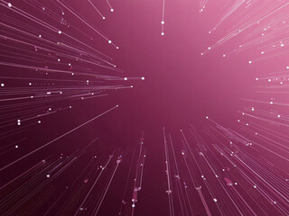 Poster - Abstract Representation of Digital Connection and Technology in Shades of Pink and White