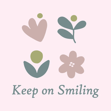 free vector cute flower and text design.