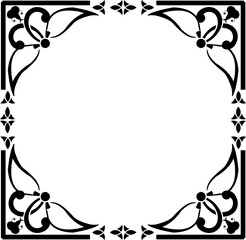 Poster - decorative graphic vintage frame with floral element 