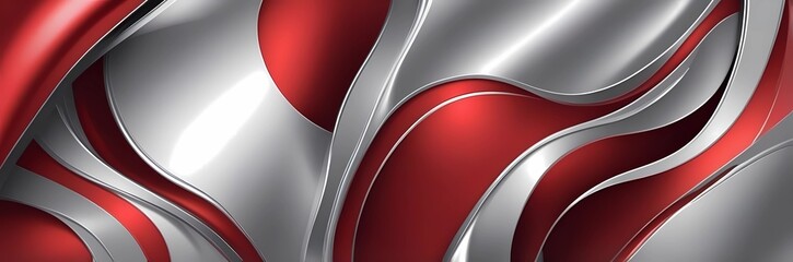 Wall Mural - Abstract metallic premium background with red accents