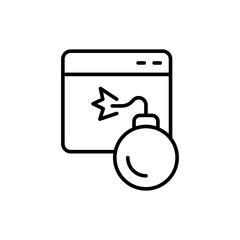 Poster - Cyber attack outline icons, minimalist vector illustration ,simple transparent graphic element .Isolated on white background