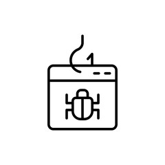Poster - Cyber attack outline icons, minimalist vector illustration ,simple transparent graphic element .Isolated on white background