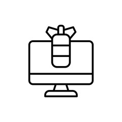 Poster - Cyber attack outline icons, minimalist vector illustration ,simple transparent graphic element .Isolated on white background