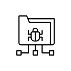 Poster - Cyber attack outline icons, minimalist vector illustration ,simple transparent graphic element .Isolated on white background