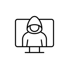 Poster - Cyber attack outline icons, minimalist vector illustration ,simple transparent graphic element .Isolated on white background