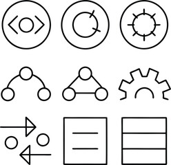 Poster - Simple Line Icons Coding, Settings, Network, Data, and More