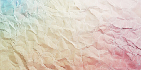 Poster - Crumpled paper with gradient of pastel colors creates textured background