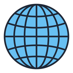 Poster - Earth Globe vector Travel simple blue icon or sign