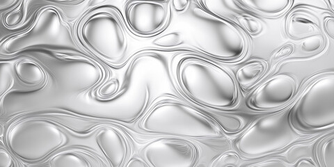 Poster - Smooth silver texture with abstract swirling patterns creates fluid metallic appearance