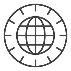 Poster - Earth Globe vector World outline round simple icon or symbol