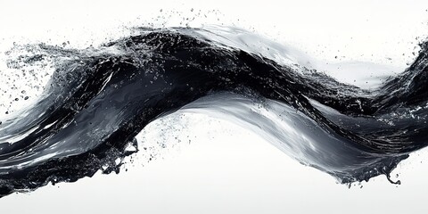 Poster - Dynamic water wave creating mesmerizing patterns and splashes in a minimalist setting