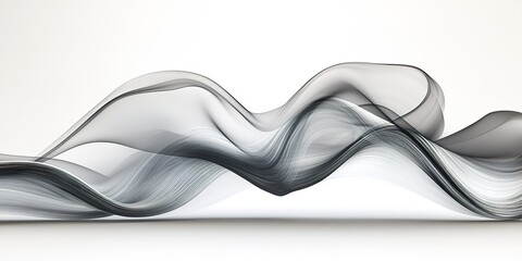Poster - Fluid abstract patterns flowing gracefully in black and white on a minimalist background