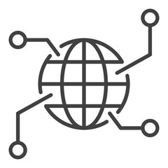 Poster - International Logistics Earth Globe vector World outline icon or symbol