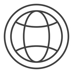 Poster - Round Earth Globe Hemisphere vector thin line icon or symbol