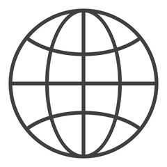 Poster - Vector Earth Globe simple round icon or symbol in outline style