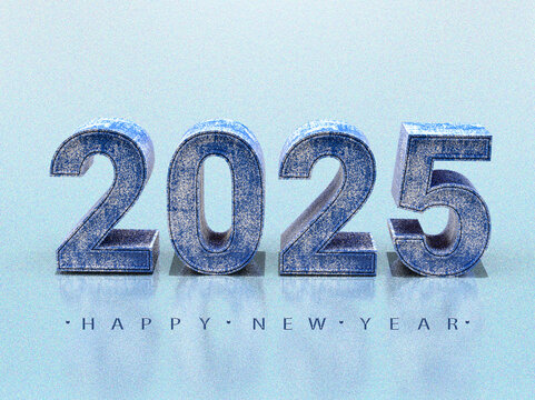 Happy new year 2025 gold text effect banner design