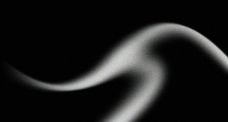 Wall Mural - gradient monochrome grainy background, grey illuminated spots on black, noise texture effect for des