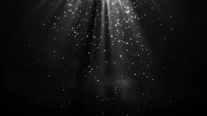 Wall Mural - Christmas Volumetric light rays with shiny particles and smoke background loop