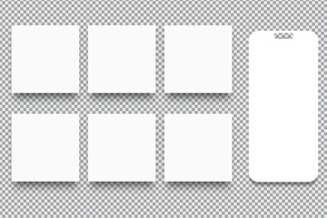 Wall Mural - social media post interface mockup. social media mobile app page template design for user carousel s