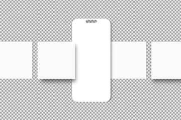 Wall Mural - social media post interface mockup. social media mobile app page template design for user carousel s