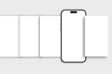 Wall Mural - smartphone mockup with social media stories interface mockup. mobile app page template design for us