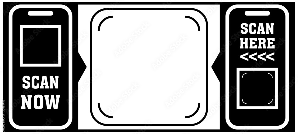 Scan Here , Scan Now QR code blank frame. printable scan here sticker ...