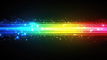Poster - Vibrant Colorful Light Trails on Dark Background for Creative Use