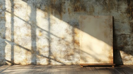 Poster - Rustic Empty Room with Textured Walls and Natural Light Reflection