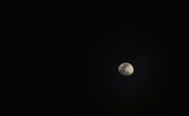 Wall Mural - half moon floating on sky in night