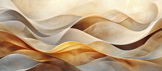 Aufkleber - Swirling waves of beige, cream, and gold create an abstract design that conveys harmony and fluidity, evoking a sense of tranquility and artistry in movement.