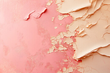 Poster - Textured abstract background featuring peeling paint in soft pink tones. Generative AI