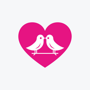 Heart shape love icon logo design 
